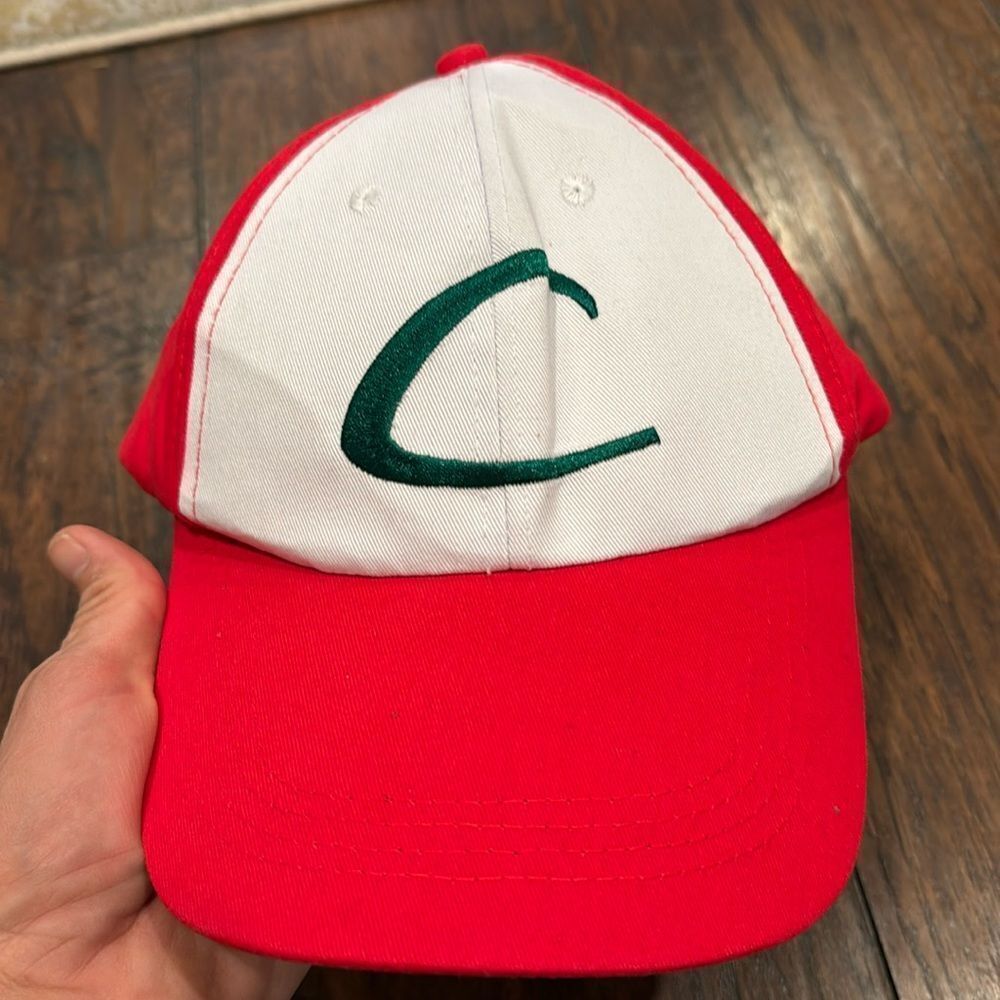 VTG Pokémon Ash Ketchum Cap Hat Unisex Adults Red White Embroidered Logo